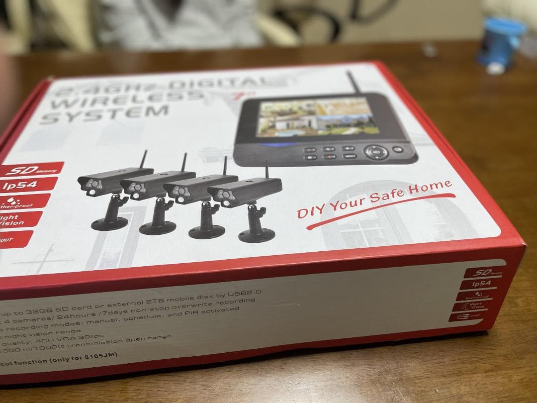 防犯ワイヤレス監視カメラ + モニターセット新品未使用品sanwa supply