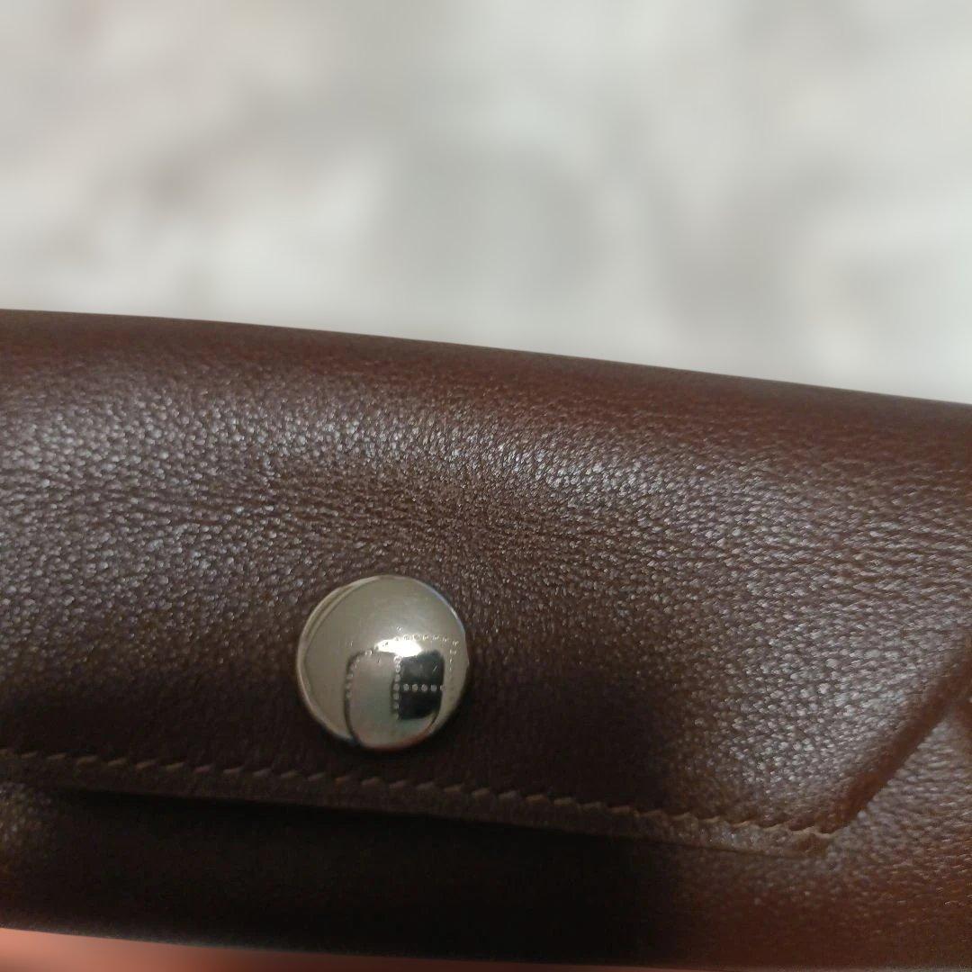 エルメスブラウンレザー 筆箱 ペンケース　メガネケース