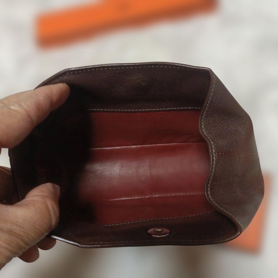 エルメスブラウンレザー 筆箱 ペンケース　メガネケース