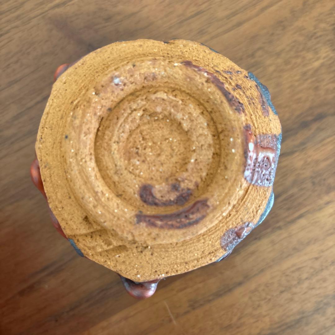 山田和 黒炎舞志野ぐい呑 供箱 共布 栞付き