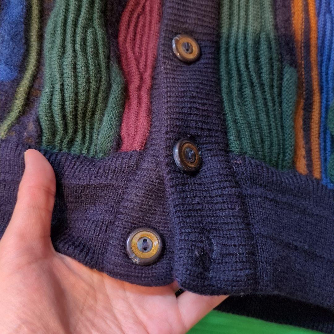 80s 90s limnos オーストラリア 3Dニット メンズS