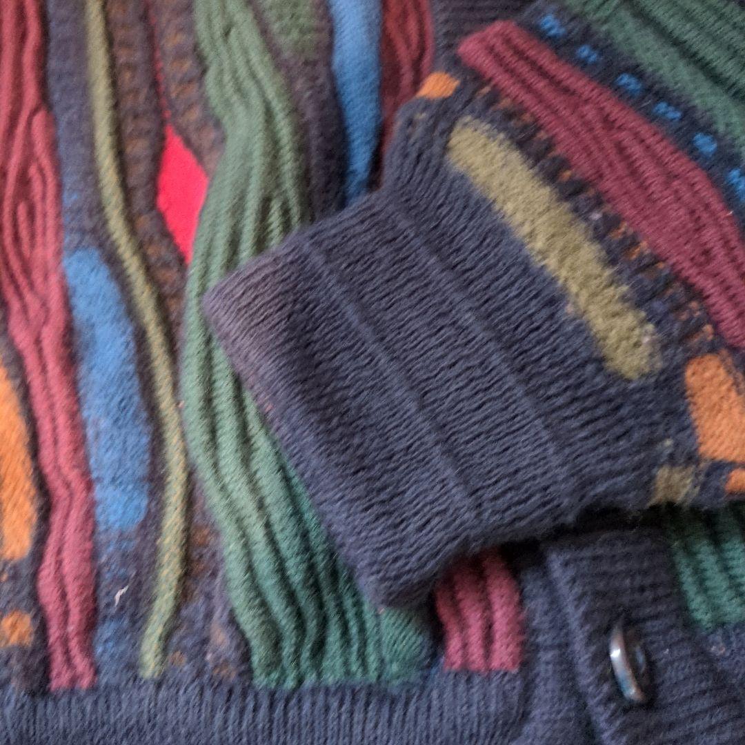 80s 90s limnos オーストラリア 3Dニット メンズS