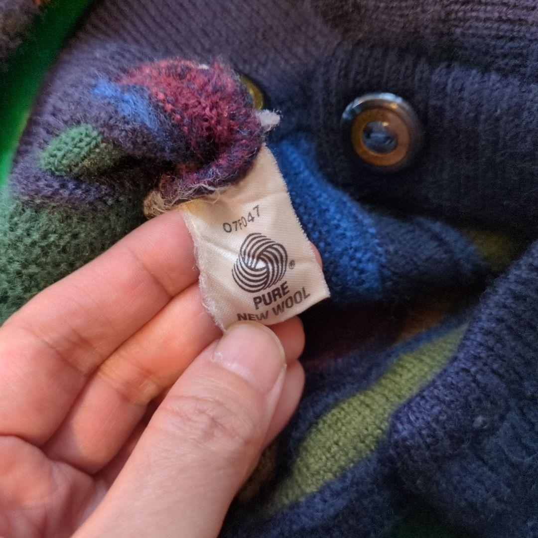 80s 90s limnos オーストラリア 3Dニット メンズS