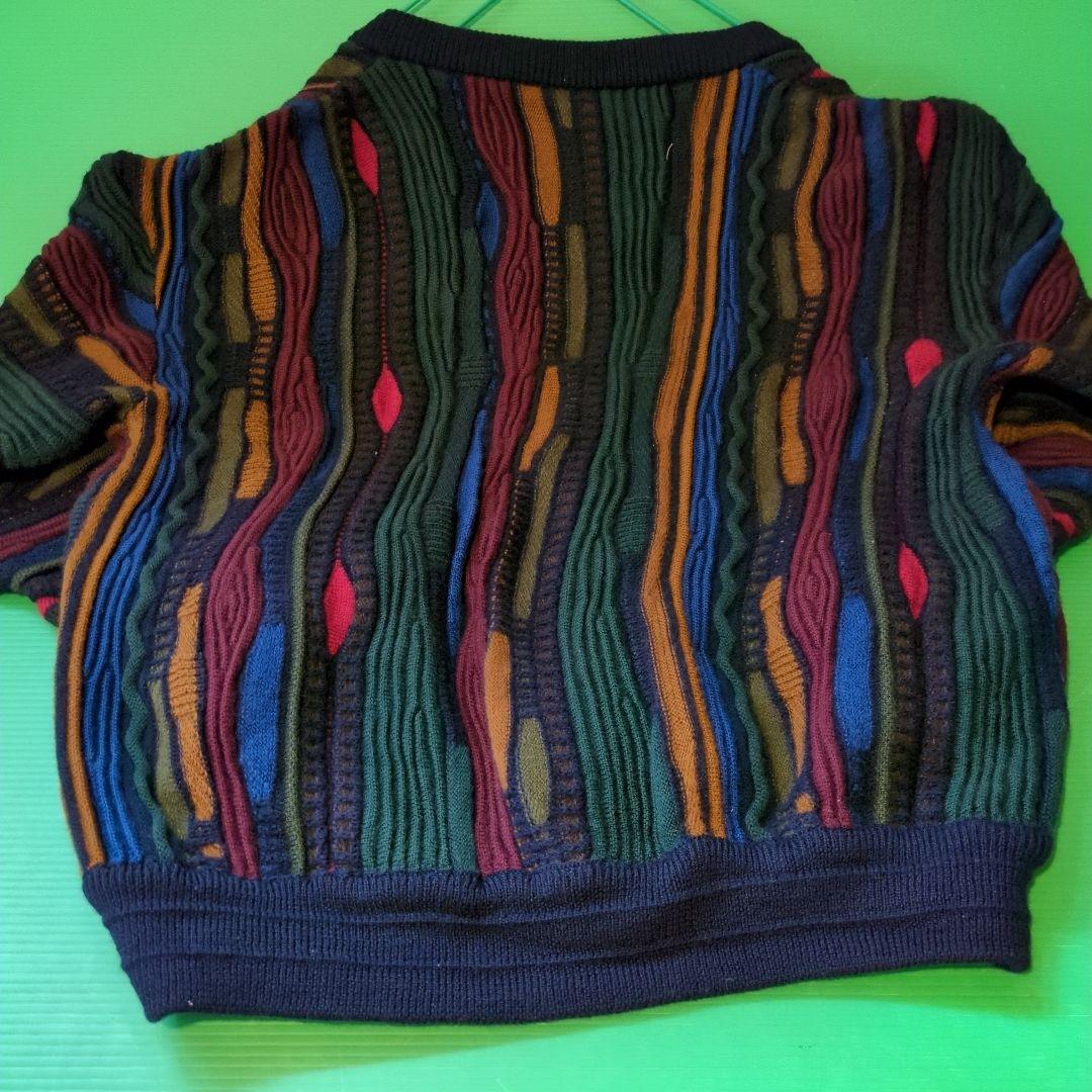 80s 90s limnos オーストラリア 3Dニット メンズS