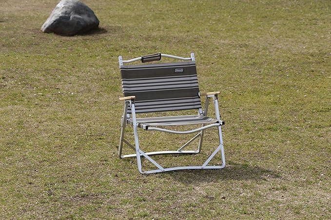 2台セット：コールマンファイヤープレイスフォールディングチェア オリーブボーダー