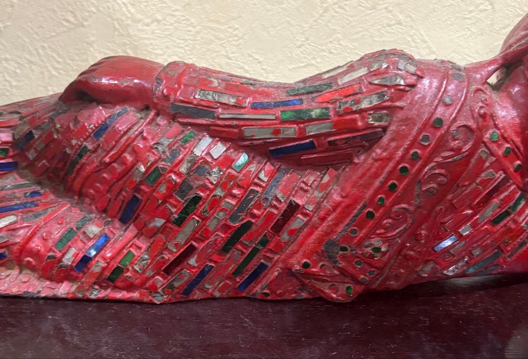 スリーピングブッタ　涅槃 釈迦如来 タイ購入 木彫り 仏像 仏教美術 骨董品