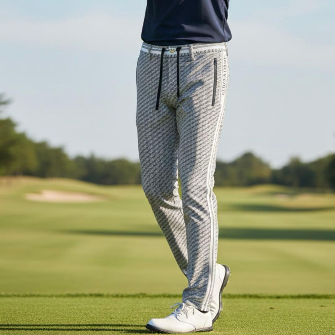 現行モデル　パーリーゲイツ　ジョガーパンツ　M〜L相当　総柄　黒　グレー　白　4