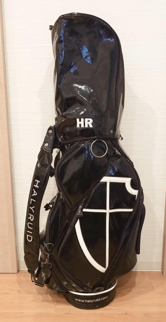 HALYRUID キャディバッグ エナメル ブラック 10型