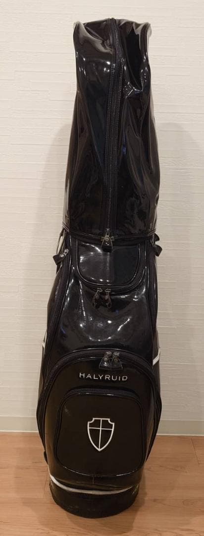 HALYRUID キャディバッグ エナメル ブラック 10型