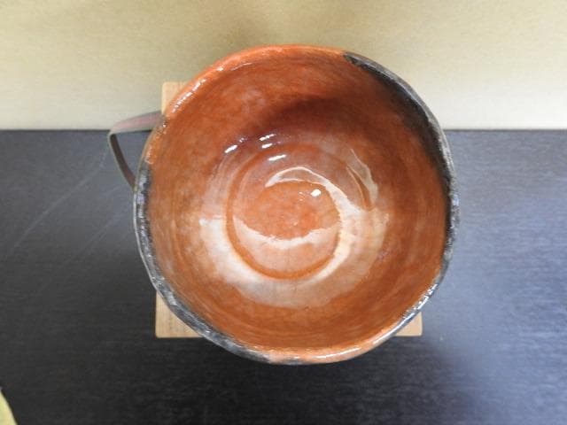 小川長楽　赤茶碗　淡々斎箱書　共箱　MA272