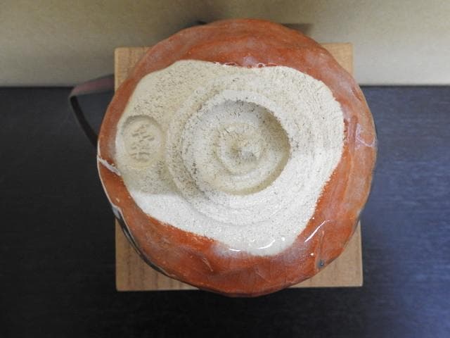 小川長楽　赤茶碗　淡々斎箱書　共箱　MA272