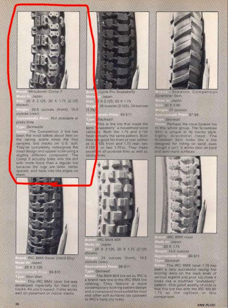 old bmx サイドスキンタイヤ