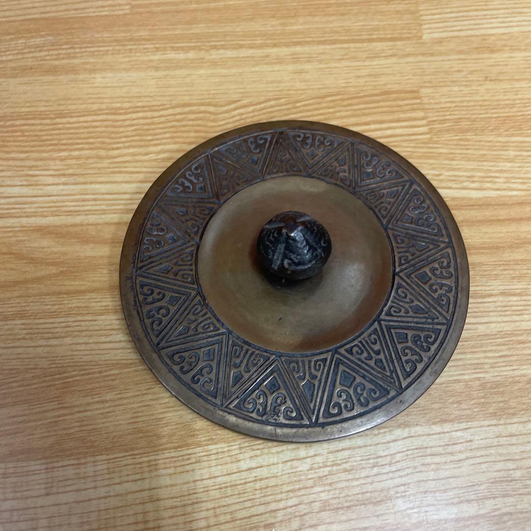 唐金 銅製 銅器 獣口 象嵌 銅瓶 水次 水差し