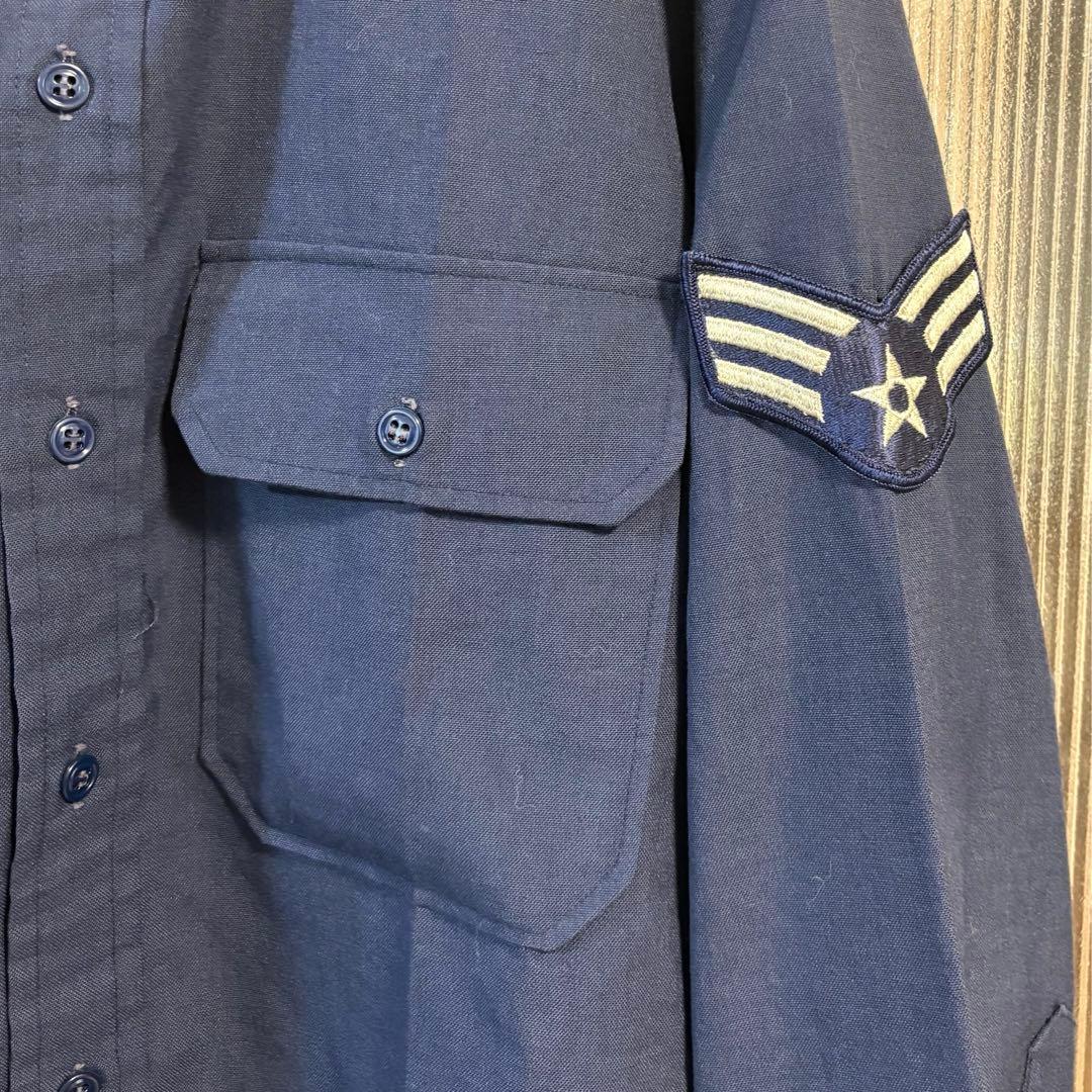 1969製　ヴィンテージ　US古着　アメリカ空軍　長袖シャツ　L ネイビー