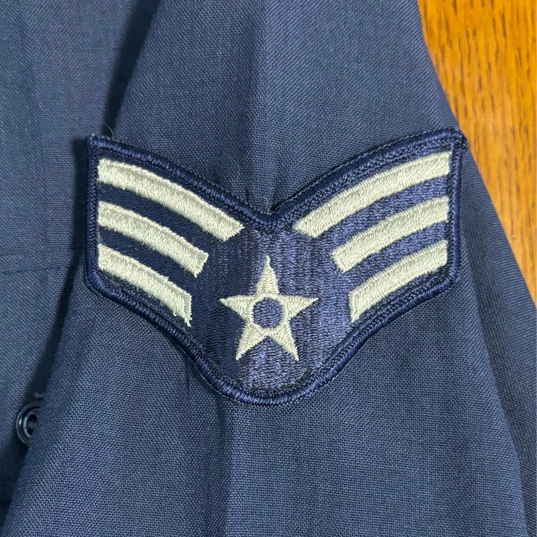 1969製　ヴィンテージ　US古着　アメリカ空軍　長袖シャツ　L ネイビー