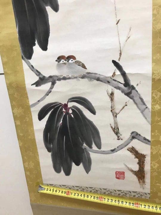 中国掛軸　肉筆保証　　木箱付　時代品