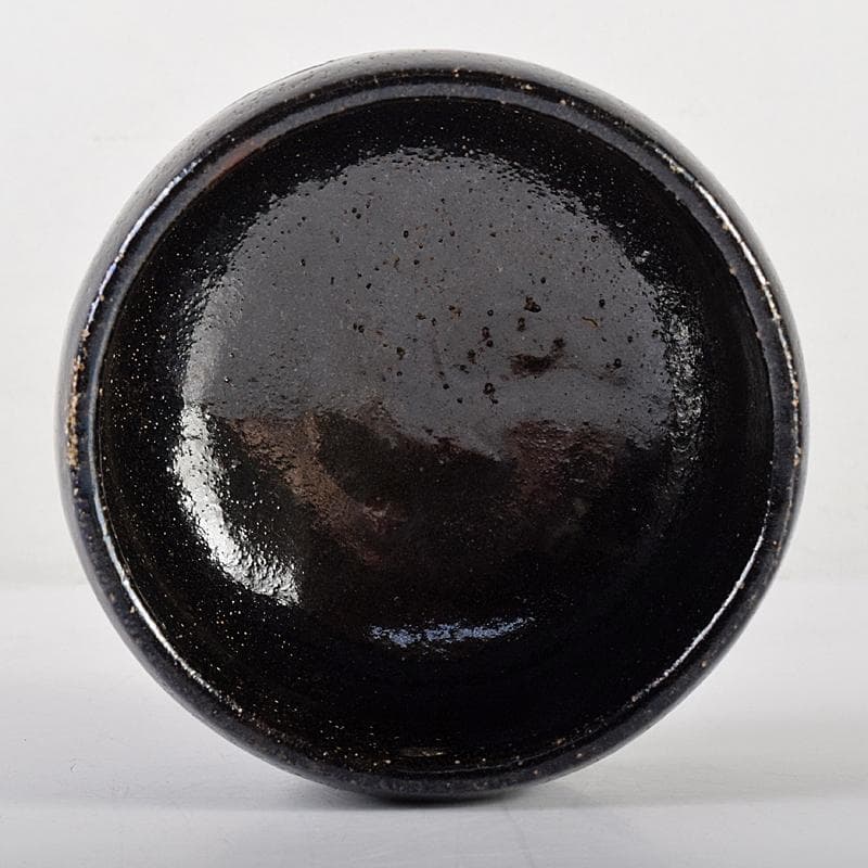 にゅ～まんさん　九代了入作　黒楽茶碗　仕覆付　十代旦入識箱　M　R8522