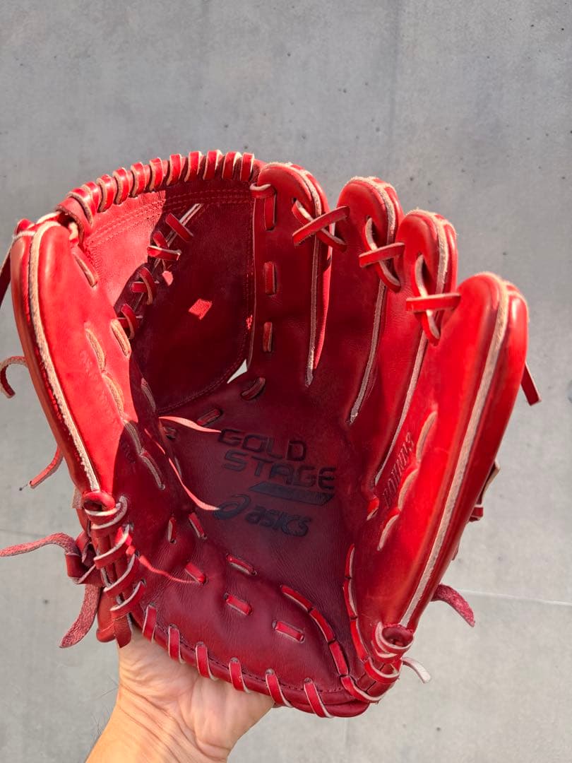大谷翔平2020年モデル　ASICS GOLD STAGE 硬式グローブ レッド