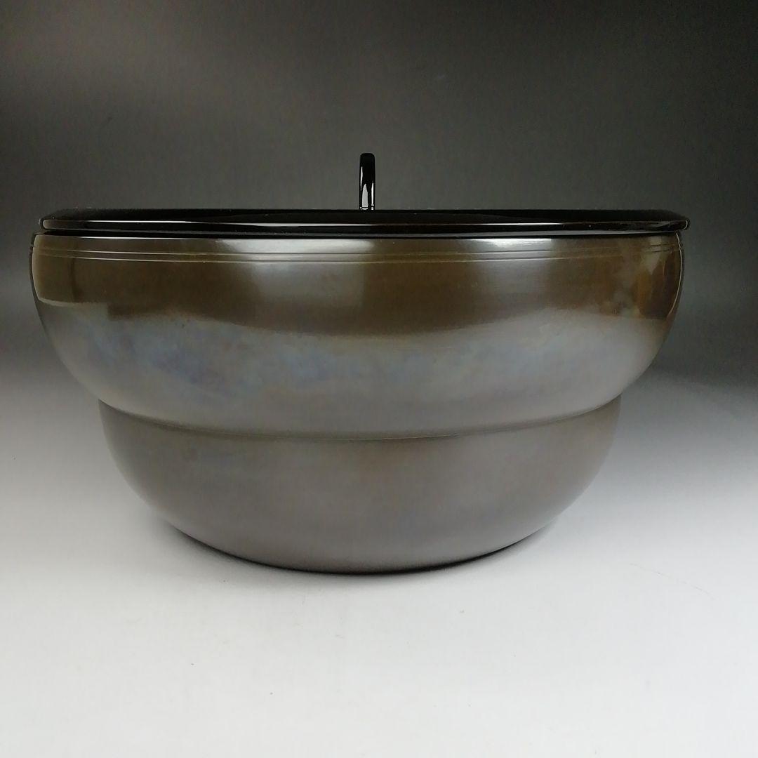 Ｗ３５　水指　『砂張銅』『箪瓢　平水指』『唐銅風炉師　藤井宗喜』　共箱　茶道具