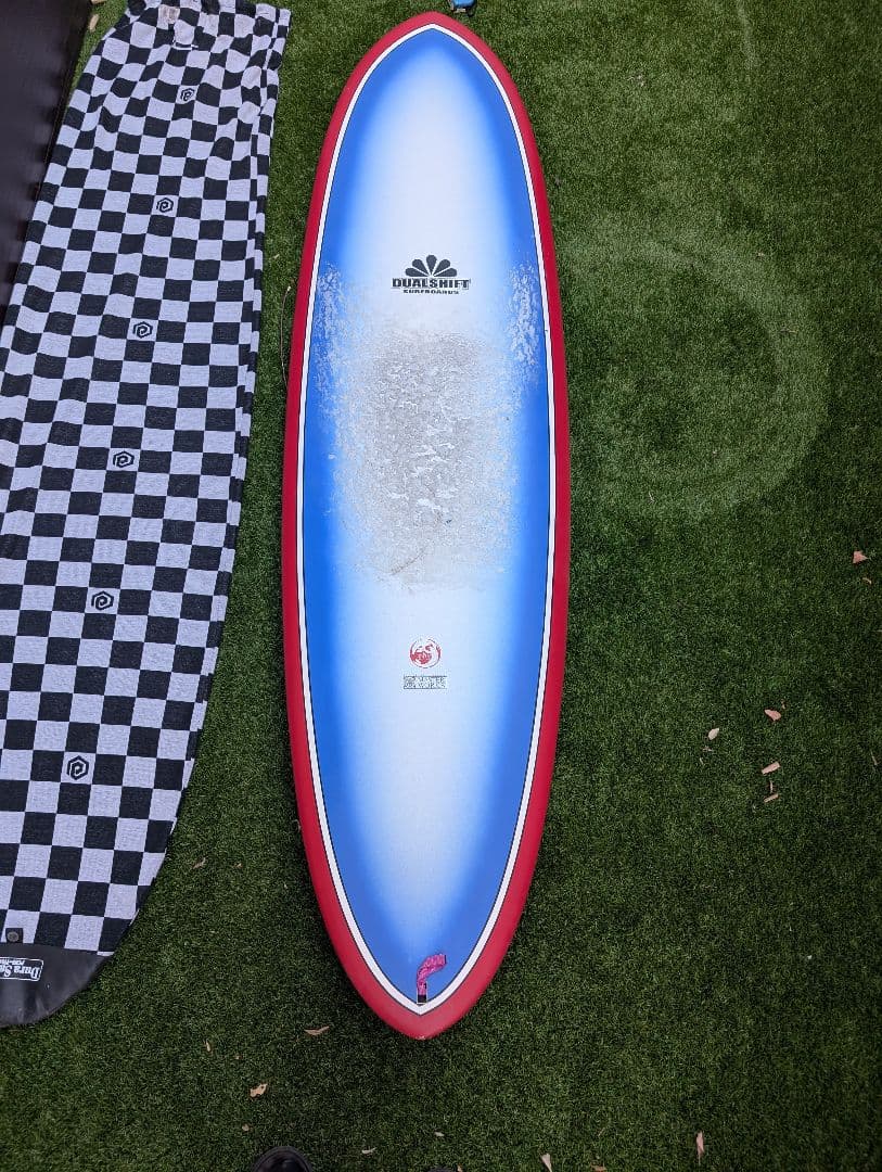 DUALSHIFTサーフボード 6’6”198cm レッド/ブルー
