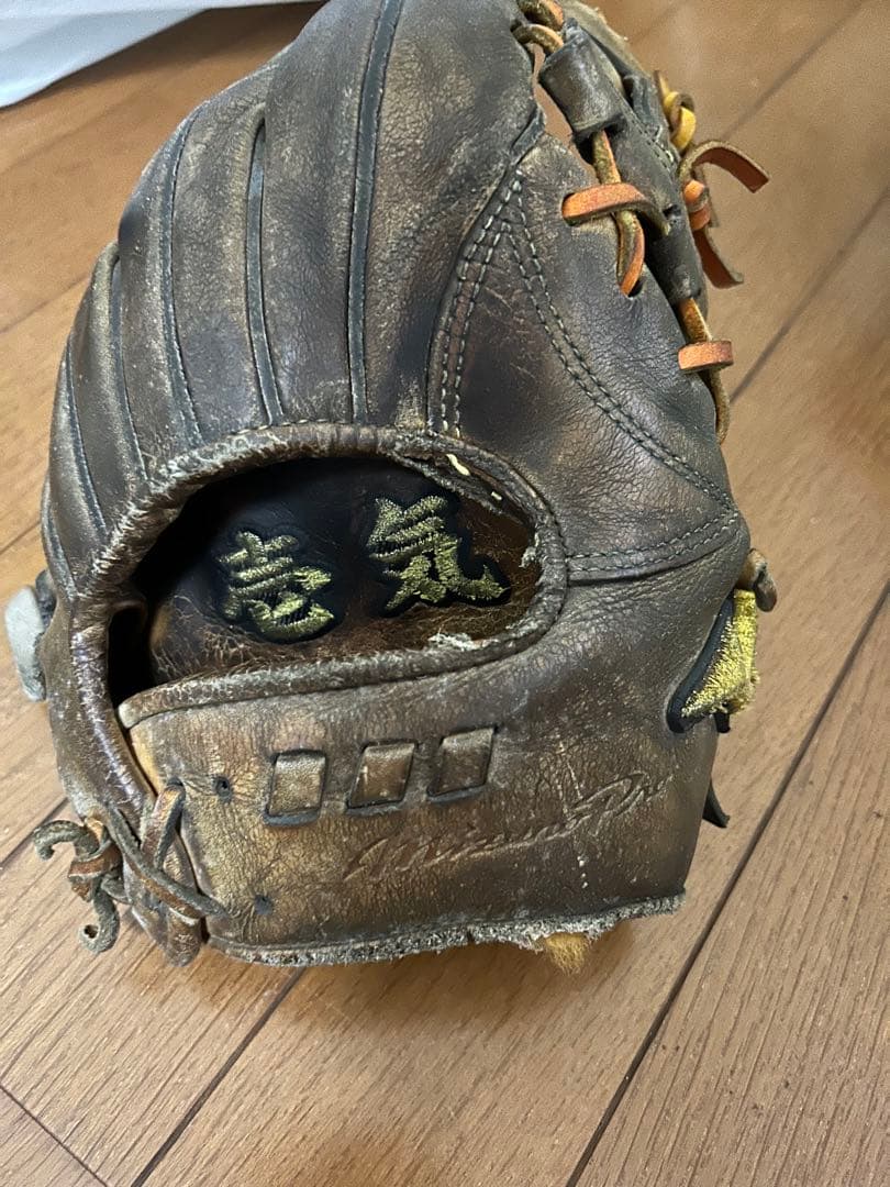 硬式野球内野手用グローブ レザー 茶色 使用感あり