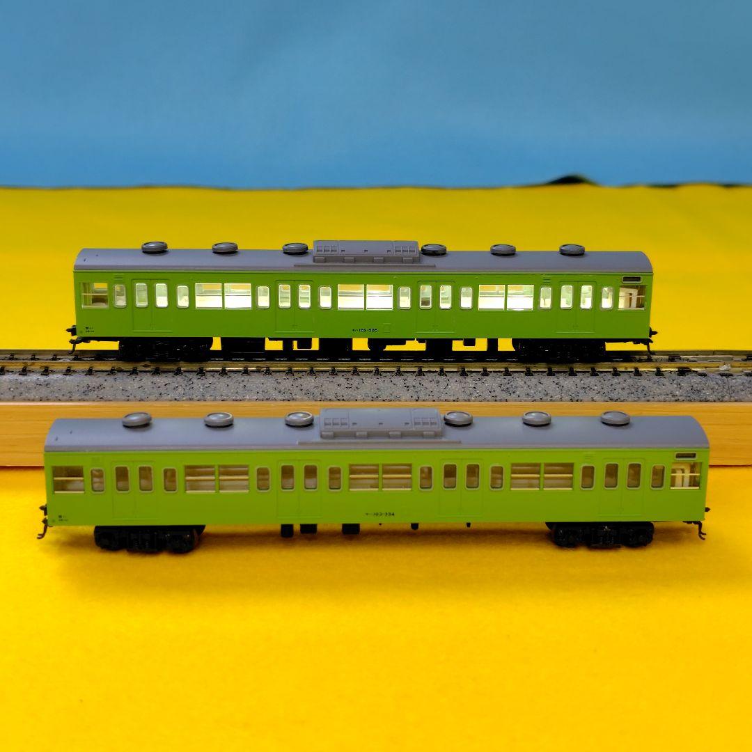 ＫＡＴＯ―103系近郊型電車103系（ うぐいす 色)十両