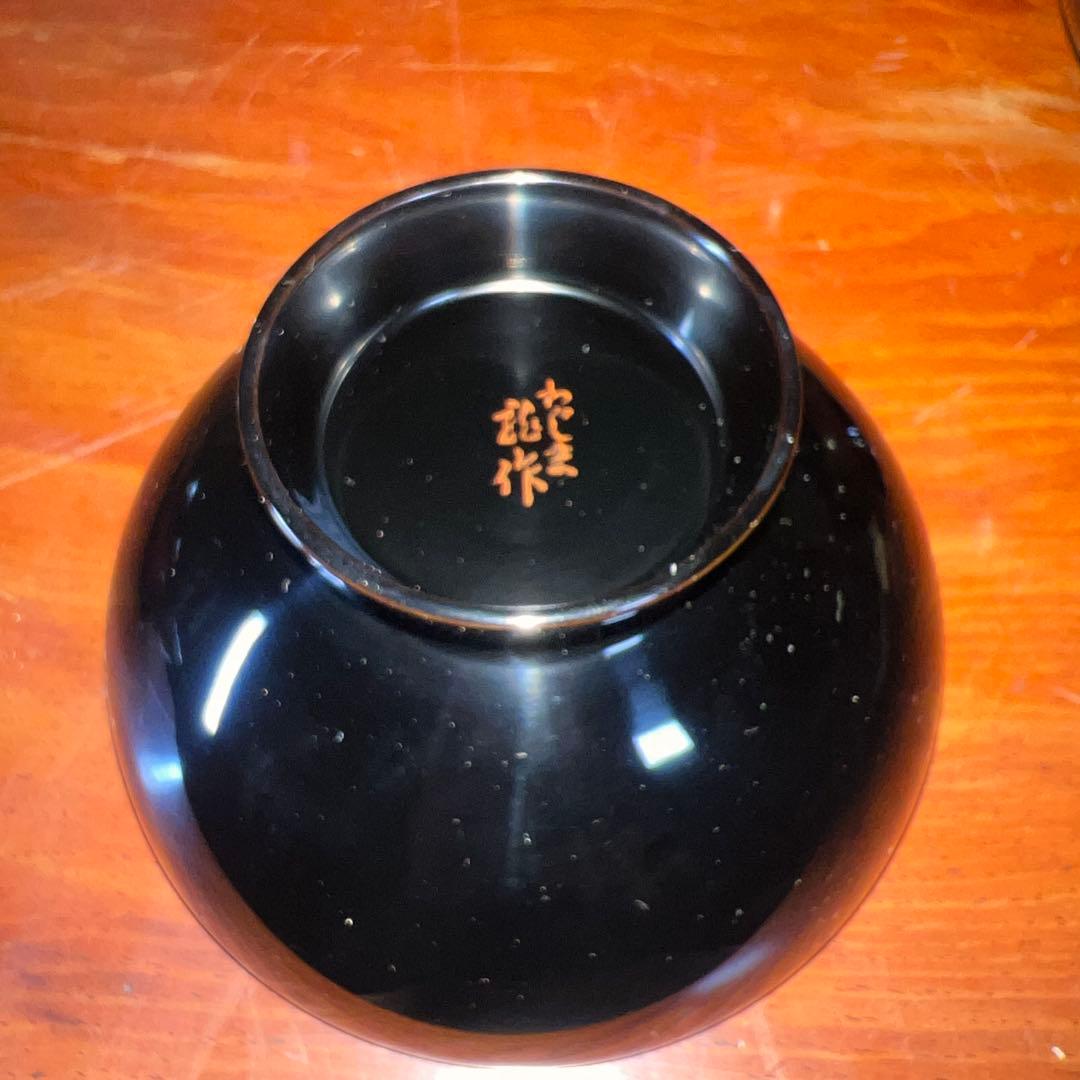 42未使用 高級輪島塗 わじま龍作 松沈金 吸物椀5客