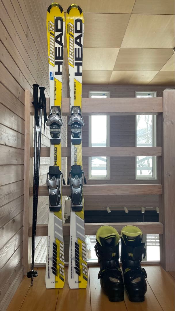 カービングスキー板大人男性161cmセット子供ジュニア HEAD女性 シニア黄色