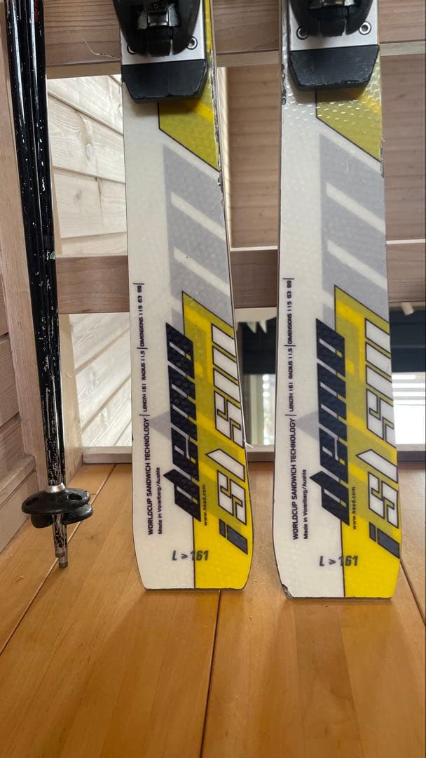 カービングスキー板大人男性161cmセット子供ジュニア HEAD女性 シニア黄色