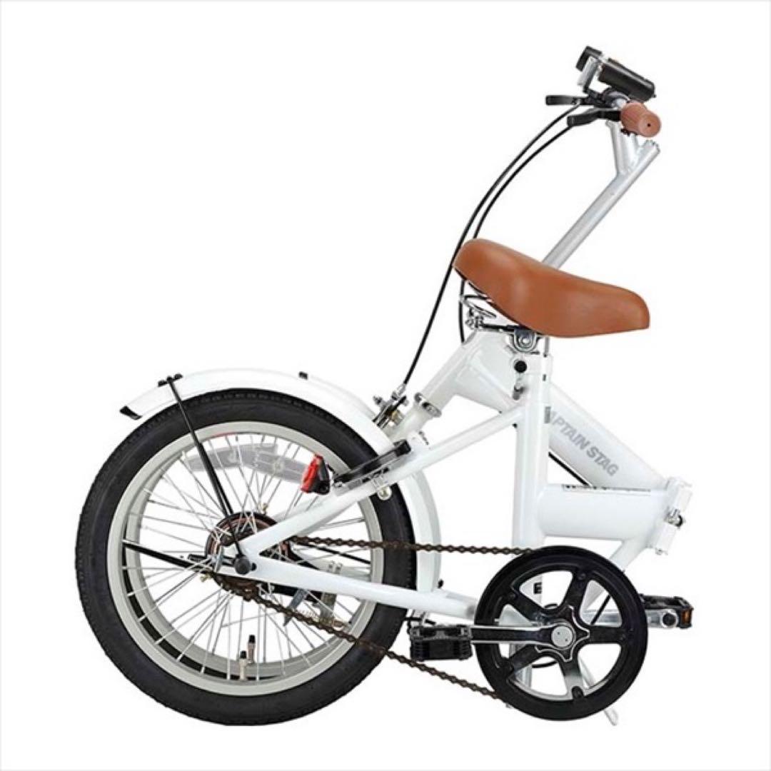 【新品未使用品】キャプテンスタッグ フォールディングバイク1 6インチホワイト