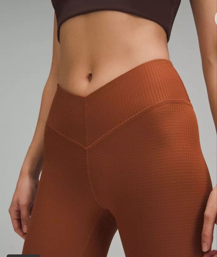 Vウエストヨガタイツ 24インチ ブラウン XS