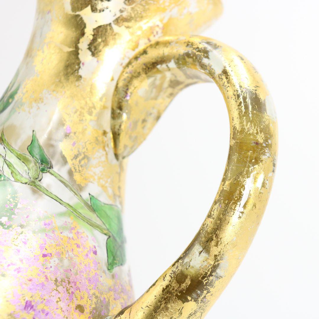 寺田正作 伽羅須装飾画 澂 ガラス トルコキキョウ 在銘 共箱　V517　DC1