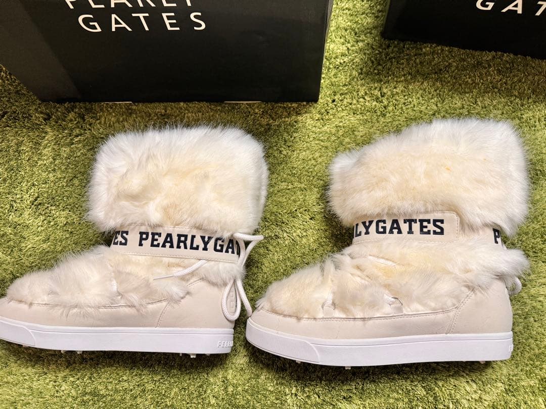 新品Pearly gates furゴルフシューズ　ブーツ　ファー