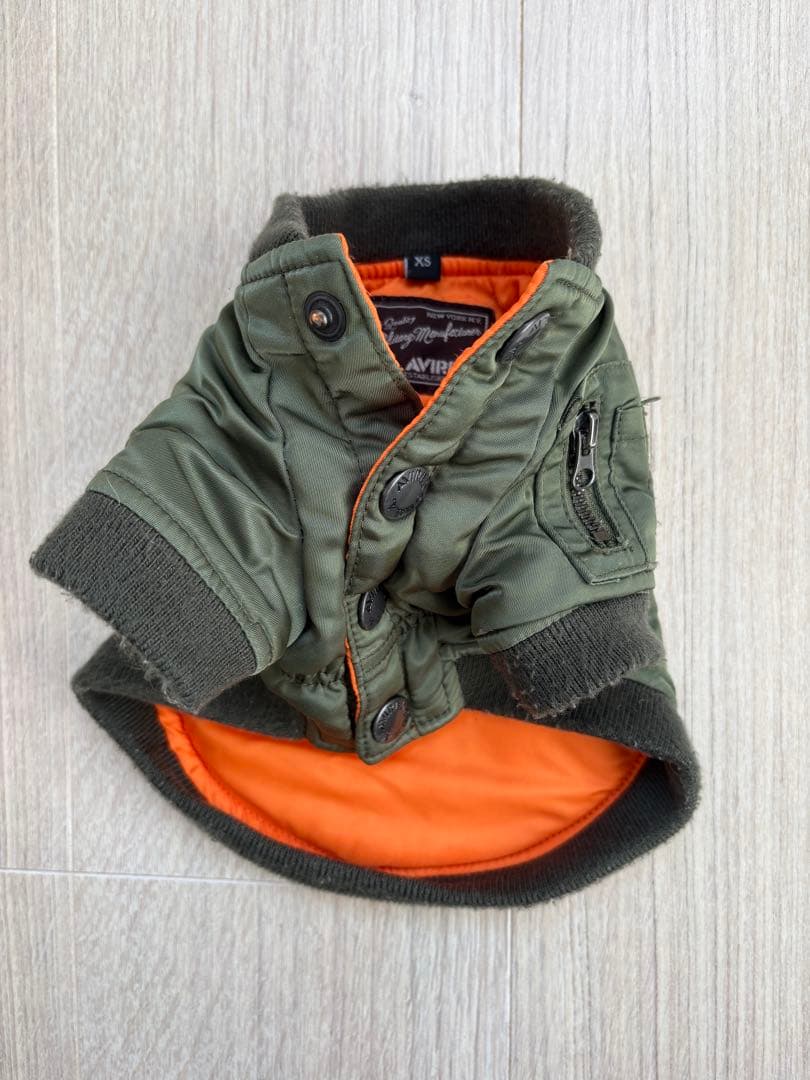 AVIREX 犬服 MA-1 定番のカーキ、ブラック2枚セット　XS