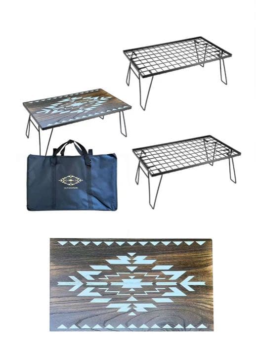 フィールドラック　3個セット オルテガ柄 天板付き収納ケース付き Bカラー