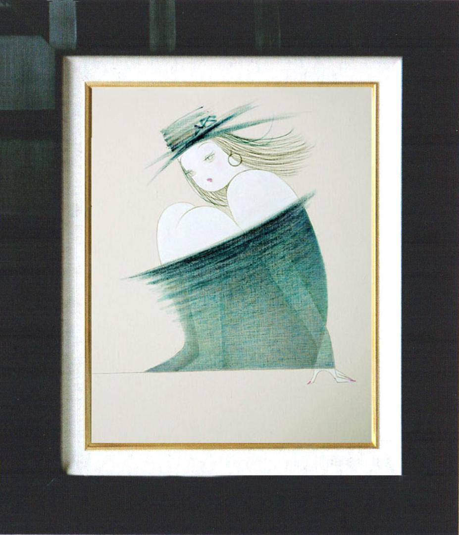 油絵 絵 絵画 インテリア 額付(白) F6-080114 人物 女性像