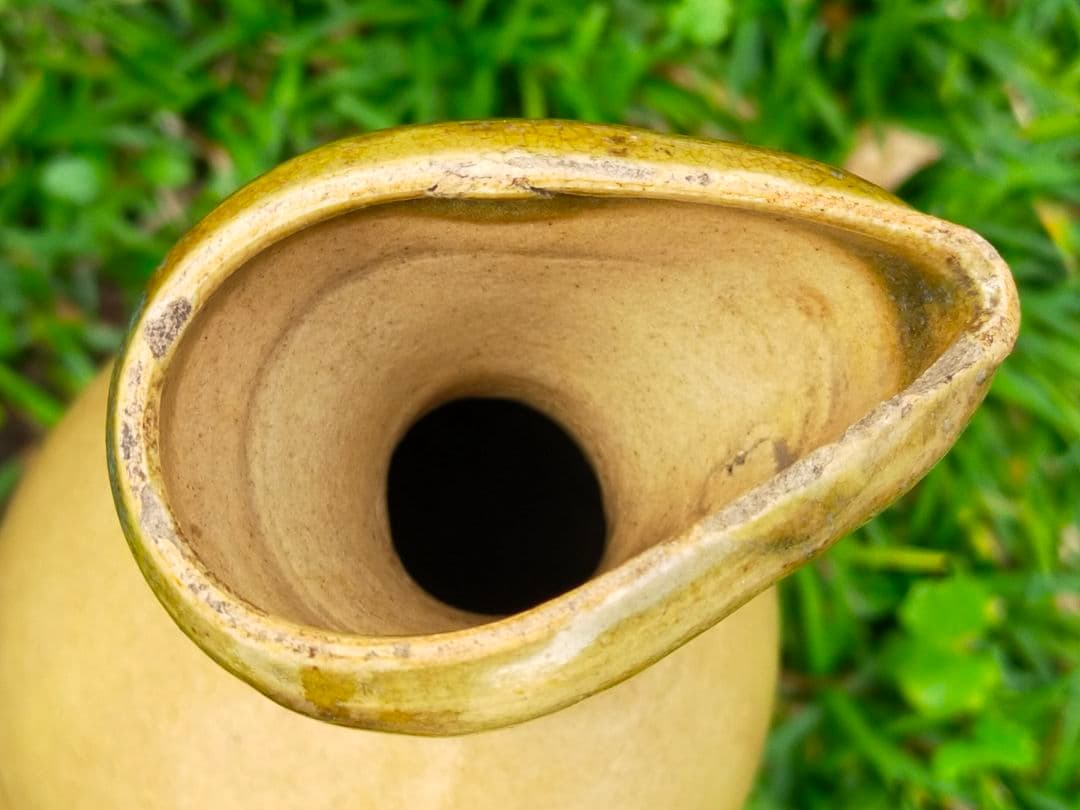 ♥織部　大きな　徳利　花瓶　花器　時代箱付き　骨董品