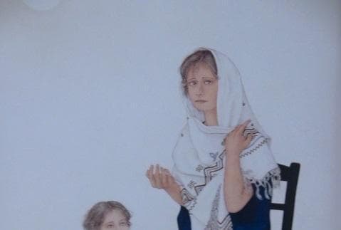 栗原喜依子、【静かな日・夏】、希少な額装用画集より、新品額装付