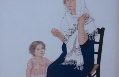 栗原喜依子、【静かな日・夏】、希少な額装用画集より、新品額装付