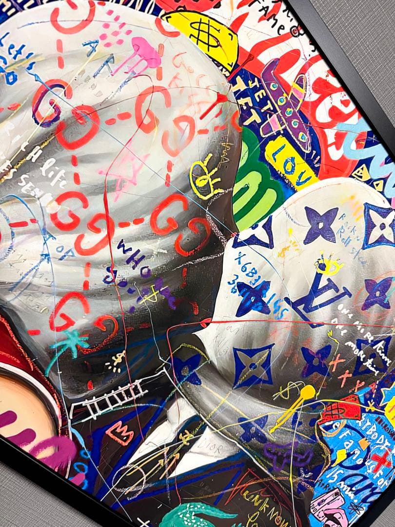 No.264フレーム付きキャンバスアート　マグリット　恋人たち　オマージュアート