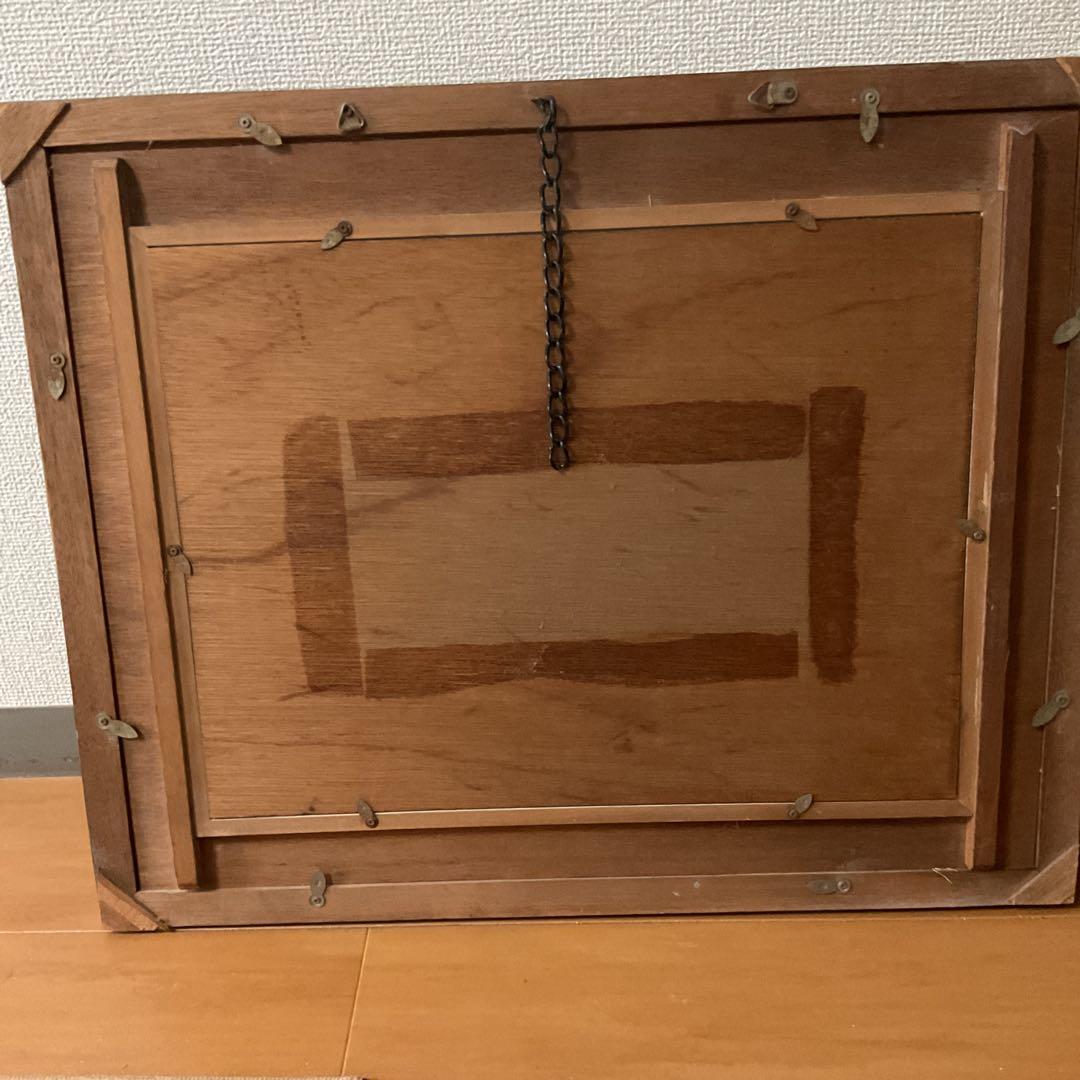 刺繍 二匹の猫 額装仕立て 前面ガラス仕様 何時掲載可能