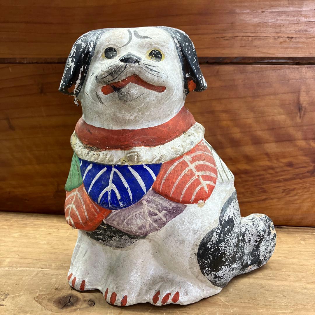土人形　犬　縁起物　割れあり