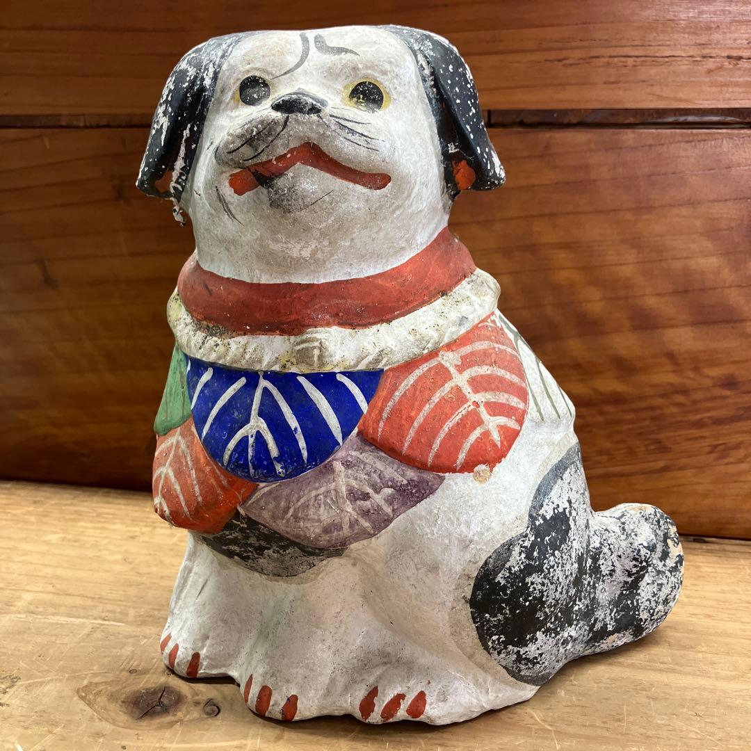 土人形　犬　縁起物　割れあり