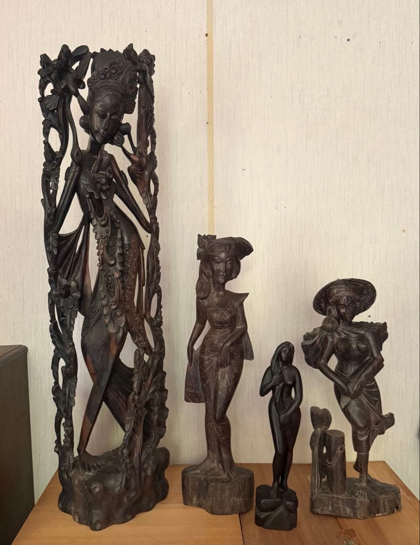 アジア雑貨　インド　置物　神様　レトロ雑貨　木彫り　仏　セット売　ヴィンテージ品