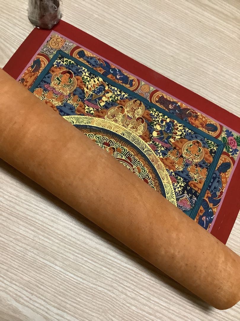 《 チベット密教　新品　1点物 》 手描き　曼荼羅　仏陀　釈迦　仏画　仏教　e5