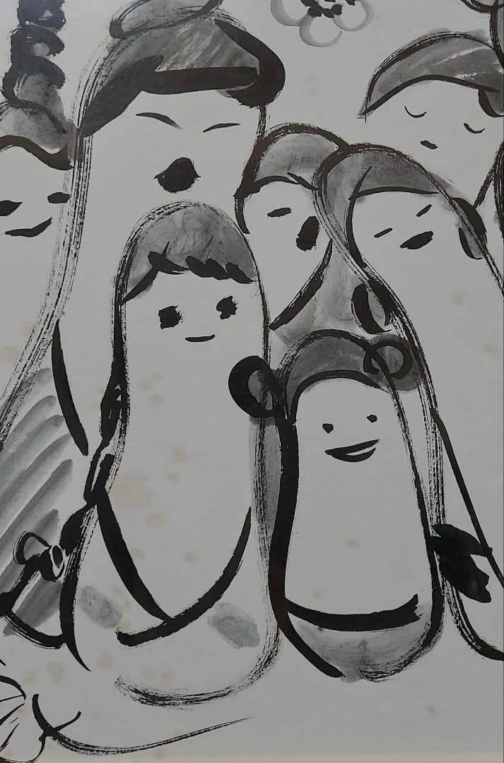 清水　崑「かっぱ群像」水彩