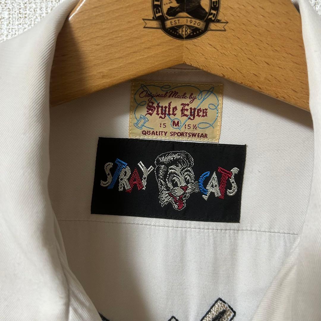 東洋 スタイルアイズ ストレイキャッツ ボウリングシャツ 希少なホワイトボディ