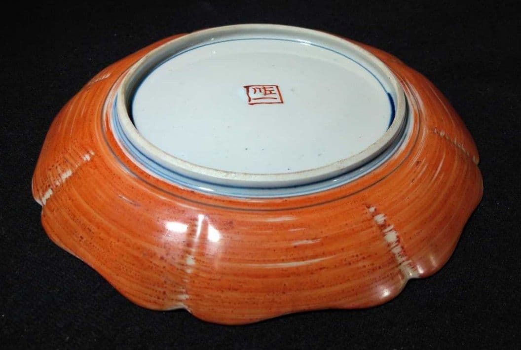 ☆松本佐一☆飾皿☆色絵25cm☆輪花皿☆共箱☆九谷☆