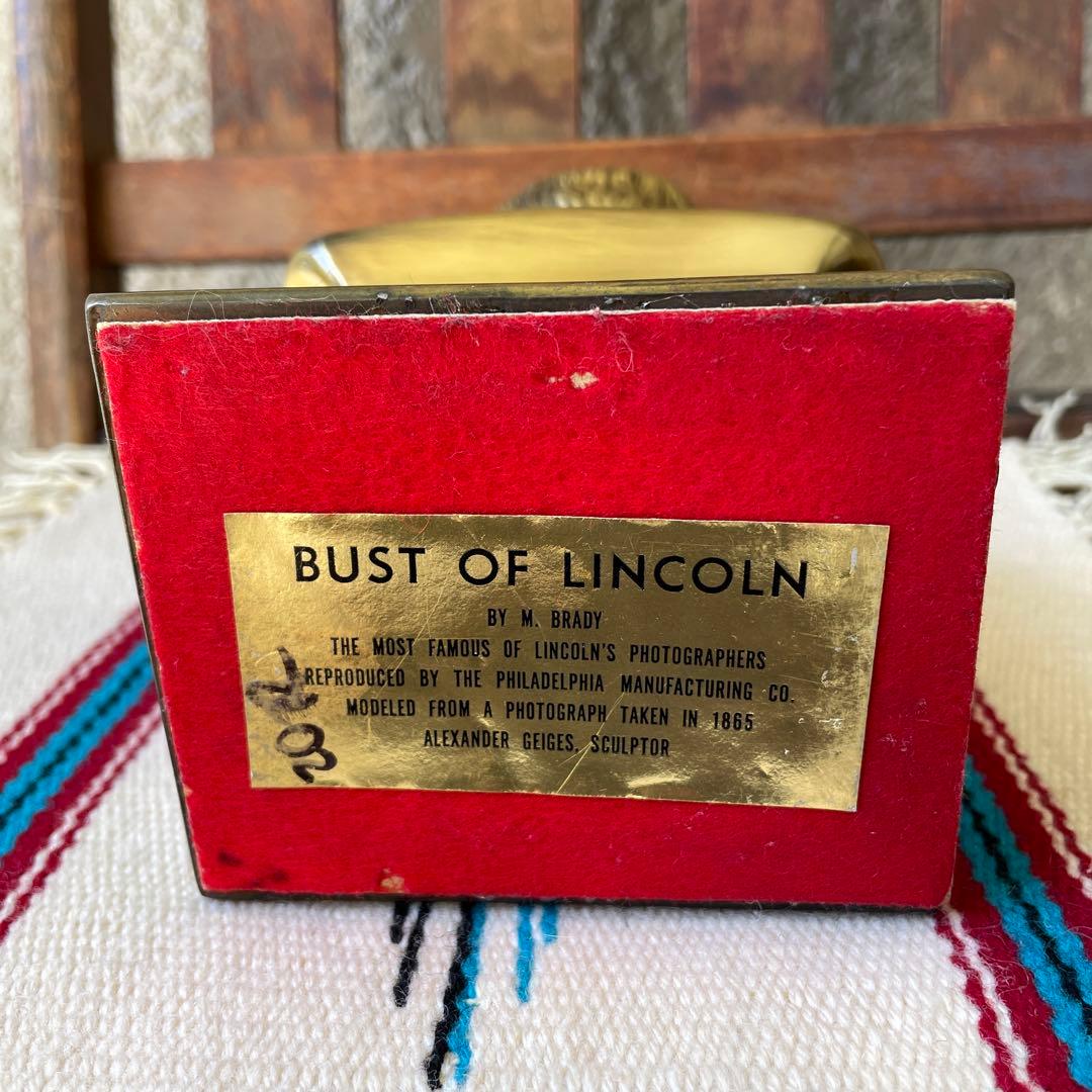 70's〜アメリカアンティーク　リンカーン大統領の金属製胸像　USAヴィンテージ