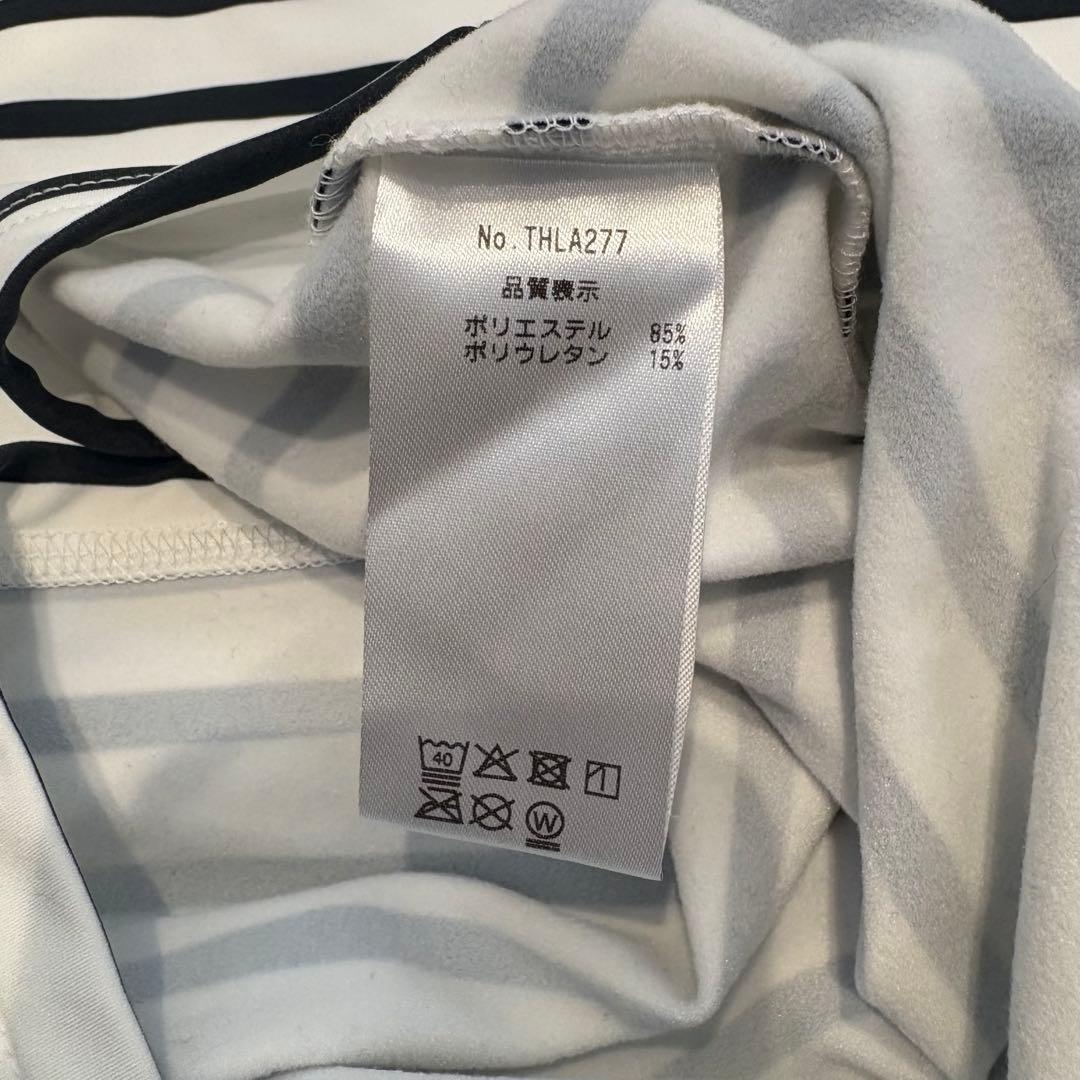 トミーヒルフィガーゴルフ モックネック 長袖シャツ ボーダー 裏微起毛 Lサイズ